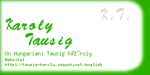 karoly tausig business card